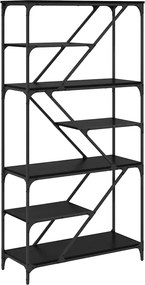 vidaXL Raft pentru cărți Stejar Negru 91 x 36 x 176 cm Lemn compozit