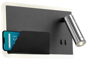 Klausen 141001 - Aplica LED BOARD 7,8W+3W, 230V, negru/crom