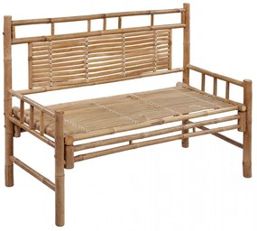Bancă de grădină cu pernă, 120 cm, bambus
