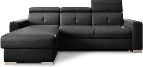 Colțar negru extensibil/cu spațiu de depozitare (cu colț pe partea stângă/cu șezlong) Fresia – ELTAP