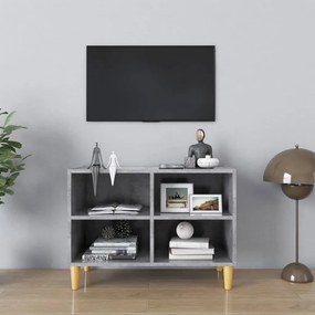 Comoda TV, picioare lemn masiv, gri beton, 69,5x30x50 cm 1, Gri beton, 69.5 x 30 x 50 cm
