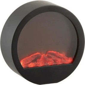 Decoratiune LED semineu rotund COZY WARM 35x34,5 cm, negru