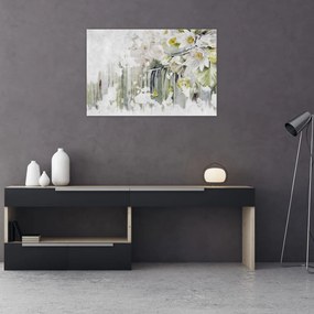 Tablou - Flori albe, vintage (90x60 cm)