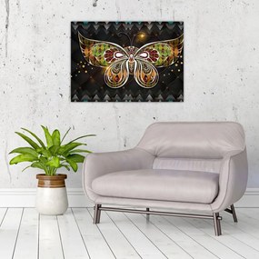 Tablou pe sticlă - Fluture magic (70x50 cm)