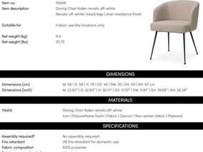 Scaun elegant design LUX Aiden, Renato off-white