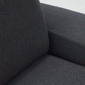 Huse super elastice HARMONIA antracit canapea cu otoman dreapta (l. 210 - 320 cm)