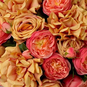Buchet artificial LUX din 72 de trandafiri Peach, Roses