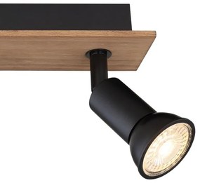 Plafoniera cu 3 spoturi directionabile design modern DREW maro inchis, negru mat