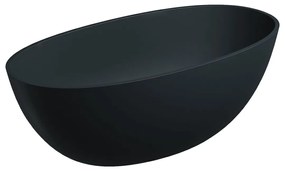 Omnires Shell M+ cada freestanding 148x75 cm ovala negru SHELL148WWBLV