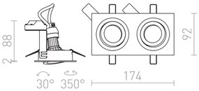 Spot încastrat PASADENA 2xGU10/50W/230V RED-Design Rendl-R12713