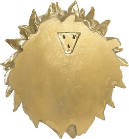 Aplică de perete din polirășină, auriu, model cap de leu, 44,5 x 38,5 x 28 cm, „Besse”