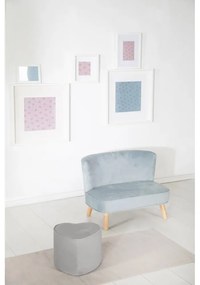 Puf pentru copii gri deschis cu tapițerie din catifea Lil Sofa – Roba