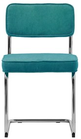 Scaun de dining turcoaz din catifea reiată Rupert – Unique Furniture