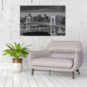 Tablou - Orașul mare cu turnul mov (90x60 cm)