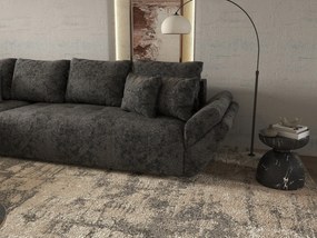 Colțar extensibil dumonde cu ladă de depozitare si sezut confortabil din spuma high-density, Berlin XL Euphoria Negru 350x185 cm
