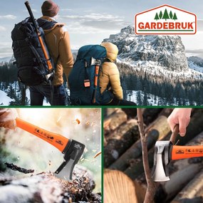 Set de topoare TOMS, topor și despicător, 2 bucăți, negru/portocaliu Gardebruk