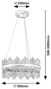 Lustră LED pe cablu Rabalux 72227 MABEL LED/36W/230V 3000/4000/6000K auriu