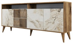 Dulap Milan 2 Walnut and White Marble