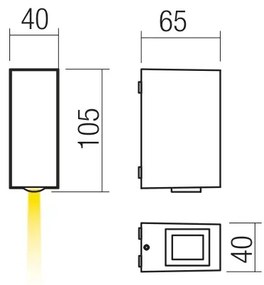 Aplică LED de exterior ACE LED/3,36W/230V 3000K IP54 albă Redo 90413