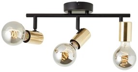 Brilliant - Plafonieră cu 3 spoturi KERRY 3xE27/40W/230V negru/alamă