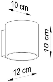 Aplică de perete albă ø 10 cm Gino – Sollux