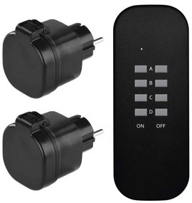 Set 2 prize cu telecomanda, IP44, exterior, max 3000W, EMOS