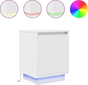 vidaXL Noptiera cu lumini LED alb 38x34x50 cm