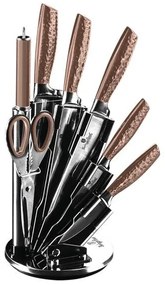 Set Cutite Cu Suport 8 Piese Rose Gold Berlinger Haus BH 2462