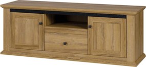 Comoda TV LEON MZ15, stejar grand, DTD laminat, 150x45x55 cm