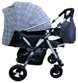 Carucior nou nascuti 2 in 1 BABY CARE™ PRO 511, Cu geanta bebe inclusa, Cadru aluminiu, Maner reversibil, Spatar reglabil in 5 trepte, Amortizoare,