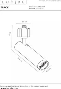 Lucide 22975/01/30 - Spot pentru șină TRACK 1xG10/MR11/40W/230V