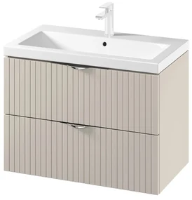 Set dulap baie suspendat 2 sertare lavoar inclus, 80 cm, casmir mat, MDF, Cersanit Tirso 800x450 mm, Casmir mat