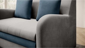 Canapea albastră/gri deschis extensibilă cu tapițerie din catifea 130 cm Ario – ELTAP