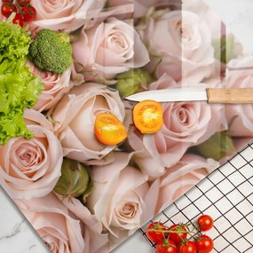 Tocător din sticlă Buchet de trandafiri delicati