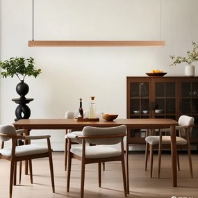 Immax NEO 07303L - Lustră LED dimmabilă pe cablu MADEIRA 26W/230V Wi-Fi Tuya, 122 cm, stejar