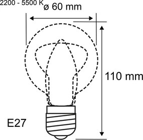 Bec LED dimabil FILAMENT E27/7,5W/230V 2200-5500K - Paulmann 29155