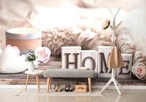 Fototapet autoadeziv natura moartă cu inscripție Home