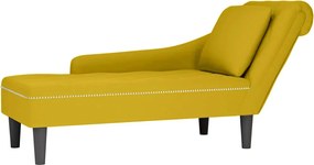 vidaXL Șezlong cu pernă și cotieră dreapta, galben, catifea