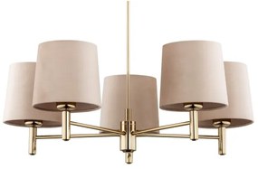 Lustră pe tijă PONTE 5xE27/15W/230V alamă/bej Argon 2105