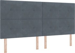 vidaXL Tăblie LED cu benzi LED Manual Gri 200 cm Catifea