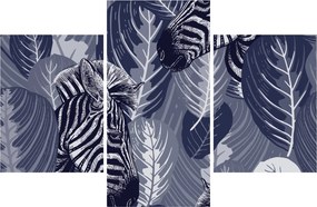 Tablou - Zebre albastre (90x60 cm)