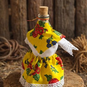 Sticla imbracata traditional 250 ml ,   sticla decorativa pentru bauturi