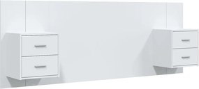 vidaXL Tăblie de pat cu dulapuri, alb , lemn prelucrat