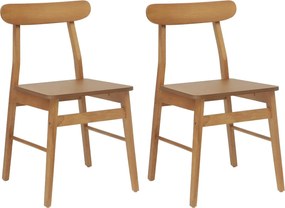 vidaXL Scaun de sufragerie 2 pcs natural 43 x 44,5 x 77 cm