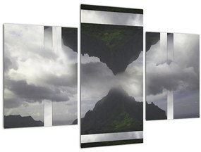 Tablou - Munții din Islanda, colaj geometric (90x60 cm)