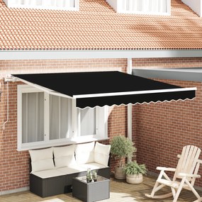 vidaXL Marchiză retractabilă neagră Negru 300 x 250 cm Negru