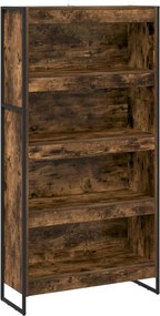 vidaXL Dulap pentru cărți 2 pcs Stejar fumuriu 80 x 30 x 155 cm