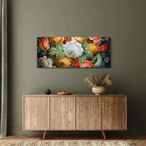 Tablou cu buchet pictat de flori (120x50 cm)