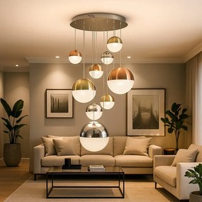 LUSTRA cu 9 pendule LED DIMABILA prin BLUETOOTH Sphere SV-793091B