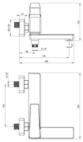 Deante BQL_012M - Baterie pentru cadă BLUR rabatabilă, crom lucios